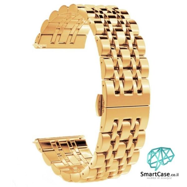 רצועת ברזל חוליות five beads בצבע זהב ורדים לשעוני גלקסי וואווי גרמין הואמי