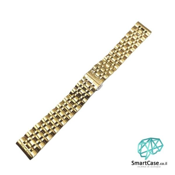 רצועת ברזל חוליות five beads בצבע זהב לשעוני גלקסי וואווי גרמין הואמי