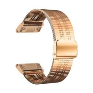 רצועה ברזל לגרמין Mesh Milanese QuickFit 26mm זהב ורדים
